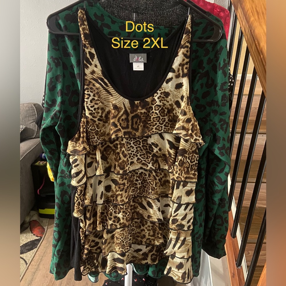 Leopard print blouse size 2XL